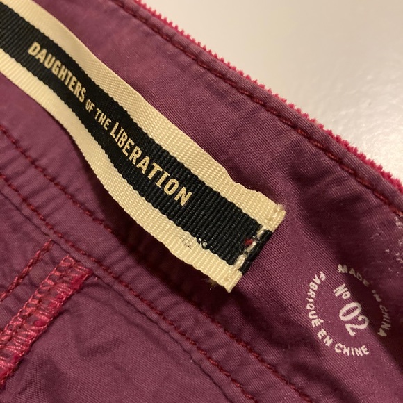 Daughters of the Liberation raspberry velvet pants - Picture 2 of 3